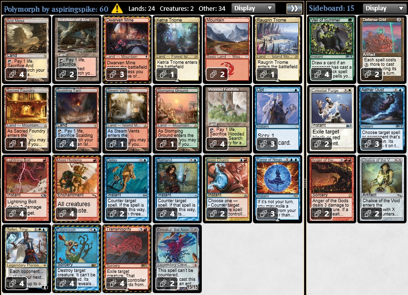 けちコントロール、《変身》、バベル in モダン ~ デッキリスト探検隊